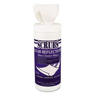 SCRUBS 98556CT CLEAR REFLECTIONS Glass/Surface Wipes, Clth, 6 x 8, 50/Can, 6 Cans/Carton