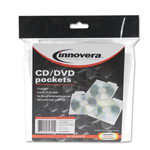 INNOVERA CD/DVD Pockets, 25/Pack