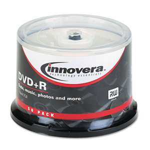 INNOVERA DVD+R Discs, 4.7GB, 16x, Spindle, Silver, 50/Pack