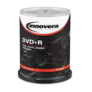 INNOVERA DVD+R Discs, 4.7GB, 16x, Spindle, Silver, 100/Pack