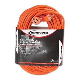 Innovera 72200 Indoor/Outdoor Extension Cord, 100ft, Orange