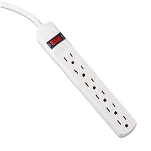 INNOVERA Six-Outlet Power Strip, 6-Foot Cord, 1-15/16 x 10-3/16 x 1-3/16, Ivory