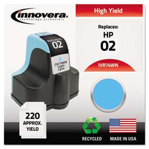 Innovera 74WN Remanufactured C8774WN (02) Ink, 240 Page-Yield, Light Cyan