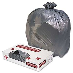 JAGUAR PLASTICS Low-Density Commercial Can Liners, 60gal, 1.3mil, Gray, 100/Carton