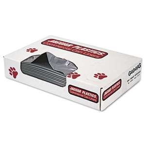 JAGUAR PLASTICS Low-Density Commercial Can Liners, 40-45 Gallon, 1.3mil, Gray, 100/Carton