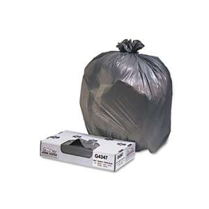 JAGUAR PLASTICS Low-Density Commercial Can Liners, 56gal, 1.7mil, Black, 100/Carton