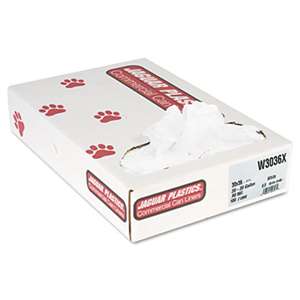 JAGUAR PLASTICS Industrial Strength Commercial Can Liners, 20-30gal, .9mil, White, 100/Carton