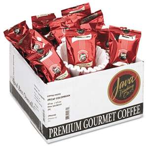 JAVA TRADING CO. Coffee Portion Packs, 1.5oz Packs, Colombian Decaf, 42/Carton