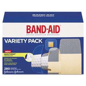 JOHNSON & JOHNSON Sheer/Wet Adhesive Bandages, Assorted Sizes, 280/Box