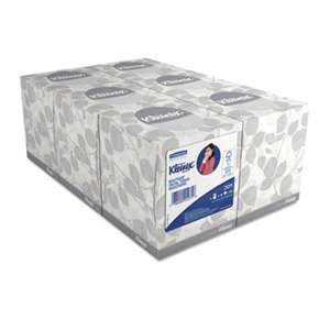 KIMBERLY CLARK White Facial Tissue, 2-Ply, Pop-Up Box, 95/Box, 6 Boxes/Pack