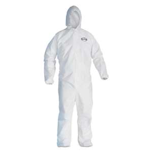 KIMBERLY CLARK A40 Elastic-Cuff & Ankle Hooded Coveralls, White, Large, 25/Carton