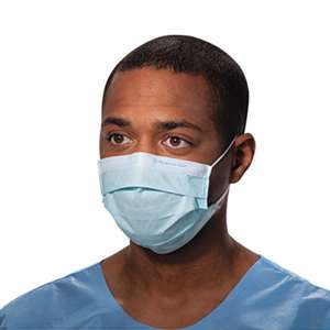 KIMBERLY CLARK Procedure Mask, Pleat-Style w/Ear Loops, Blue, 500/Carton