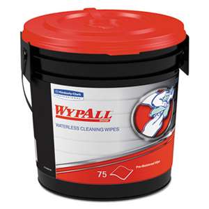 WypAll* 91371CT Waterless Hand Wipes, Cloth, 10 1/2 x 12 1/4, 75/Bucket, 6 Buckets/Carton