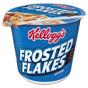 KELLOGG'S Breakfast Cereal, Frosted Flakes, Single-Serve 2.1oz Cup, 6/Box