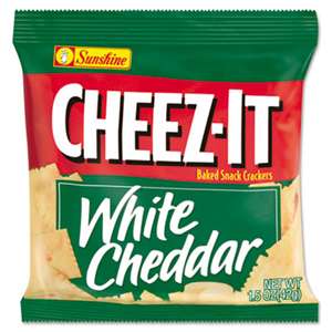 KELLOGG'S Cheez-It Crackers, 1.5oz Single-Serving Snack Bags, White Cheddar, 8/Box