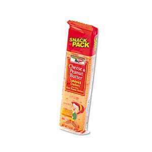 KELLOGG'S Sandwich Crackers, Cheese & Peanut Butter, 8-Piece Snack Pack, 12/Box