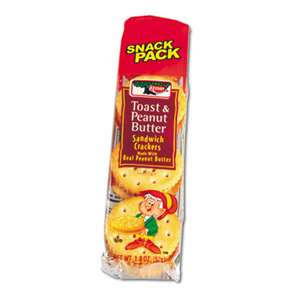 KELLOGG'S Sandwich Crackers, Toast & Peanut Butter, 8 Cracker Snack Pack, 12/Box