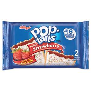 KELLOGG'S Pop Tarts, Frosted Strawberry, 3.67 oz, 2/Pack, 6 Packs/Box