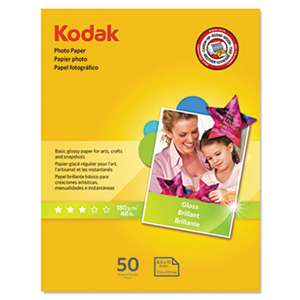 KODAK, EASTMAN, CO. Photo Paper, 6.5 mil, Glossy, 8-1/2 x 11, 50 Sheets/Pack