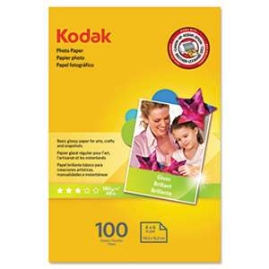 KODAK, EASTMAN, CO. Photo Paper, 6.5 mil, Glossy, 4 x 6, 100 Sheets/Pack
