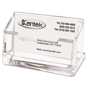 KANTEK INC. Acrylic Business Card Holder, Capacity 80 Cards, Clear