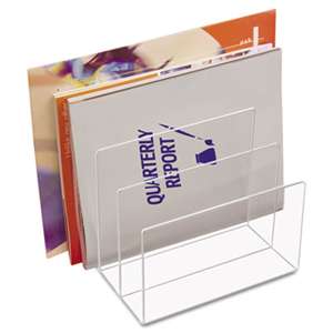 KANTEK INC. Clear Acrylic Desk File, Three Sections, 8 x 6 1/2 x 7 1/2, Clear