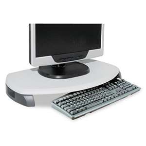 KANTEK INC. CRT/LCD Stand with Keyboard Storage, 23 x 13 1/4 x 3, Gray