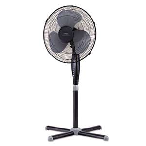 LAKEWOOD ENGINEERING CO. 16" Three-Speed Oscillating Pedestal Fan, Three Speed, Metal/Plastic, Black