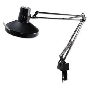 LEDU CORP. Three-Way Incandescent/Fluorescent Clamp-On Lamp, 40" Reach, Black