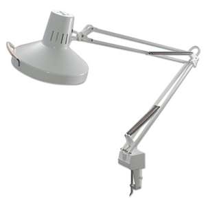 LEDU CORP. Three-Way Incandescent/Fluorescent Clamp-On Lamp, 40" Reach, White