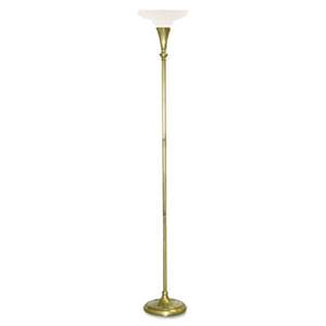 LEDU CORP. Incandescent 3-Level Torchiere, Alabaster Shade, 68-1/2"h, Antique Brass