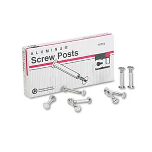 CHARLES LEONARD, INC Post Binder Aluminum Screw Posts, 3/16" Diameter, 1" Long, 100/Box