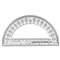 CHARLES LEONARD, INC Open Center Protractor, Plastic, 6" Ruler Edge, Clear, Dozen