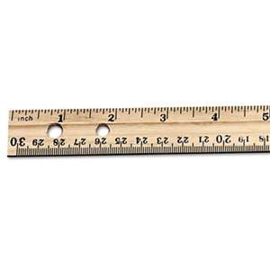 CHARLES LEONARD, INC Economical Beveled Wood Ruler w/Single Metal Edge, 12", Natural, 36/Box