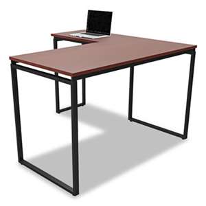 LINEA ITALIA Seven Series L-Shaped Desk, 60 x 60 x 29 1/2, Cherry