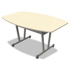 LINEA ITALIA Trento Line Conference Table, 59-1/8w x 39-1/2d x 29-1/2h, Oatmeal/Metallic Gray