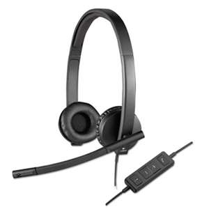 LOGITECH, INC. USB H570e Over-the-Head Wired Headset, Binaural, Black