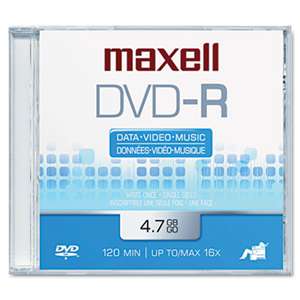 MAXELL CORP. OF AMERICA DVD-R Disc, 4.7GB, 16x