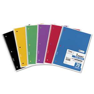 MEAD PRODUCTS Spiral Bound Notebook, Perforated, Legal Rule, 10 1/2 x 7 1/2, White, 70 Sheets