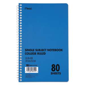 MEAD PRODUCTS DuraPress Cover Notebook, College Rule, 9 1/2 x 6, White, 80 Sheets