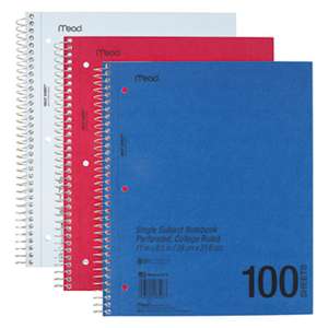 MEAD PRODUCTS DuraPress Cover Notebook, College Rule, 11 x 8 1/2, White, 100 Sheets