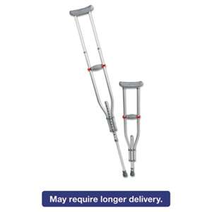 MEDLINE INDUSTRIES, INC. Quick Fit Push Button Aluminum Crutches, Adjustable, 4' 7" to 6' 7"