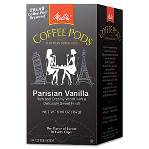 MELITTA USA Coffee Pods, Parisian Vanilla, 18 Pods/Box
