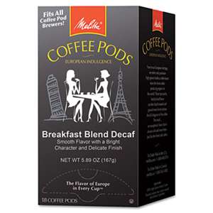 MELITTA USA Coffee Pods, Breakfast Blend Decaf, 18 Pods/Box
