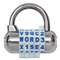 MASTER LOCK COMPANY Password Plus Combination Lock, Hardened Steel Shackle, 2 1/2" Wide, Silver