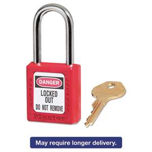 MASTER LOCK COMPANY Government Safety Lockout Padlock, Zenex, 1 1/2", Red, 1 Key, 6/Box