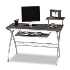 MAYLINE COMPANY Eastwinds Vision Computer Desk, 47-1/4w x 27d x 34h, Anthracite with Black Glass
