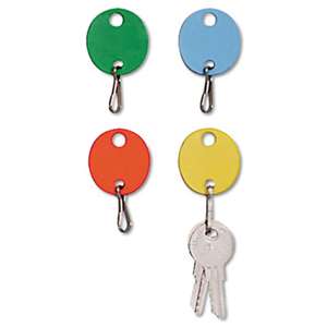 MMF INDUSTRIES Oval Snap-Hook Key Tags, Plastic, 1 1/2 x 1 1/2, Assorted, 20/Pack