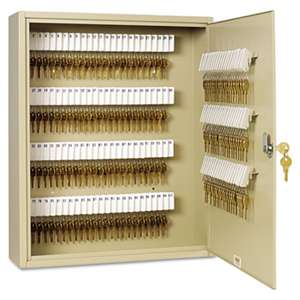 MMF INDUSTRIES Uni-Tag Key Cabinet, 200-Key, Steel, Sand, 16 1/2 x 4 7/8 x 20 1/8