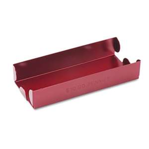 MMF INDUSTRIES Rolled Coin Aluminum Tray w/Denomination & Quantity Etched on Side, Red